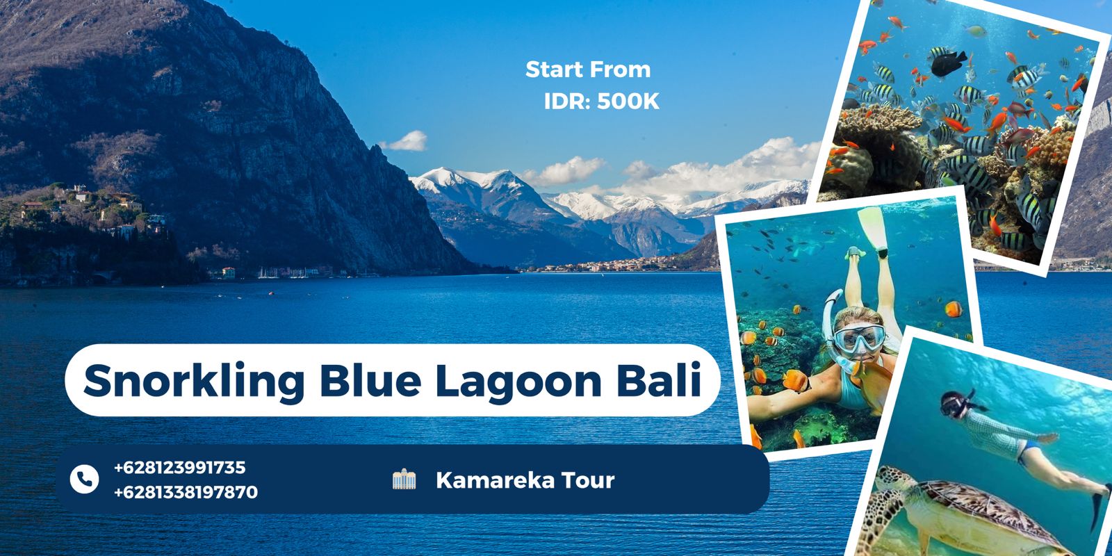 Crystal clear waters and snorkeling in Blue Lagoon Bali
